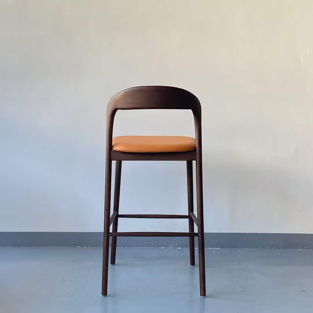 solid wooden bar chair