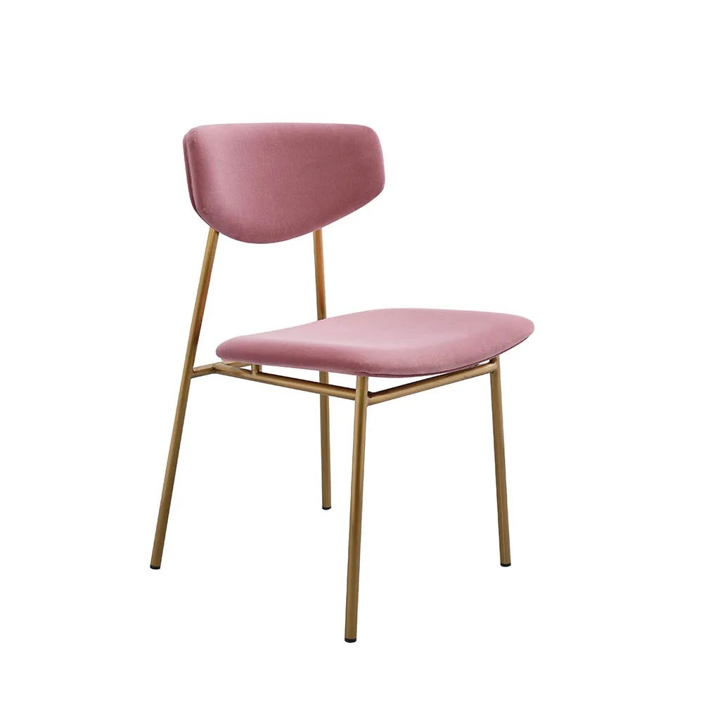 pink velvet stainless steel restaurant chair