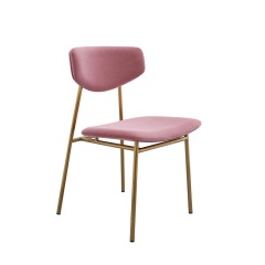pink velvet stainless steel restaurant chair