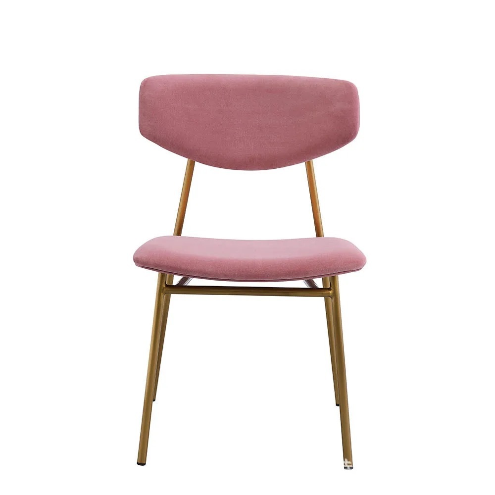 pink velvet stainless steel restaurant chair