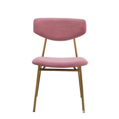 pink velvet stainless steel restaurant chair