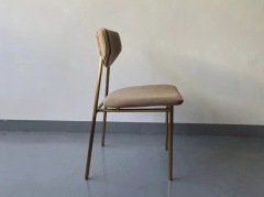 pink velvet stainless steel restaurant chair