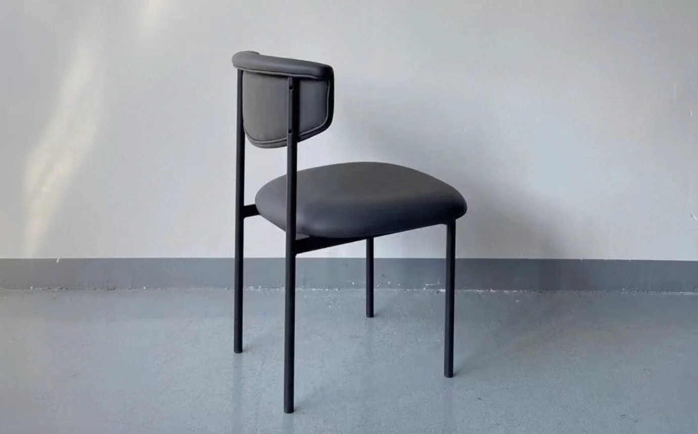 white velvet metal dining chair