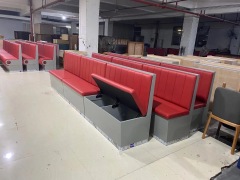 gray restaurant booth sofa