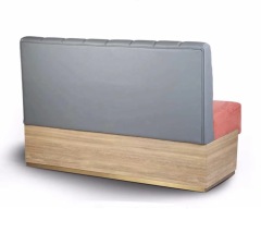 pink and gray restaurant wall bench