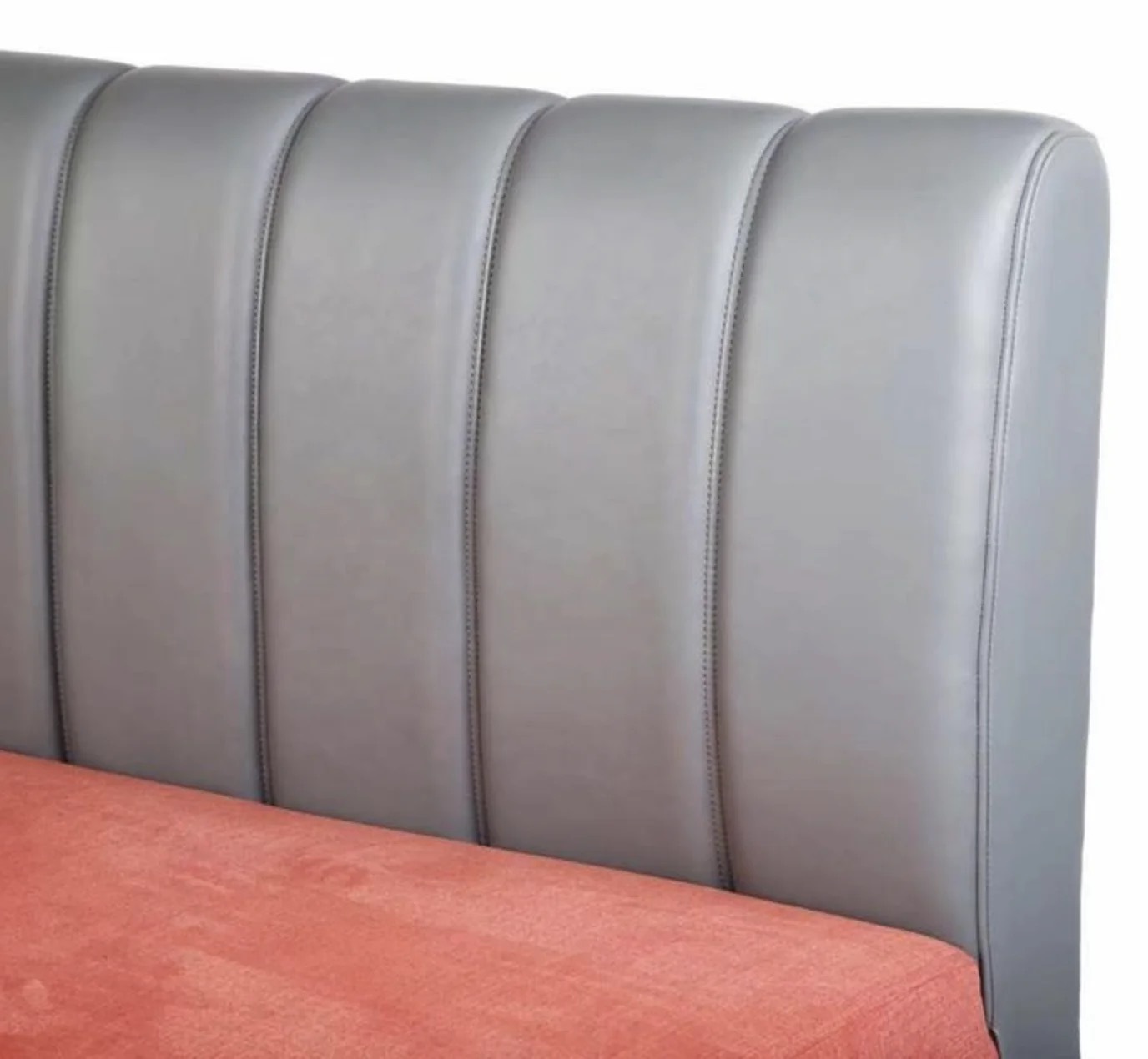 pink and gray restaurant wall bench