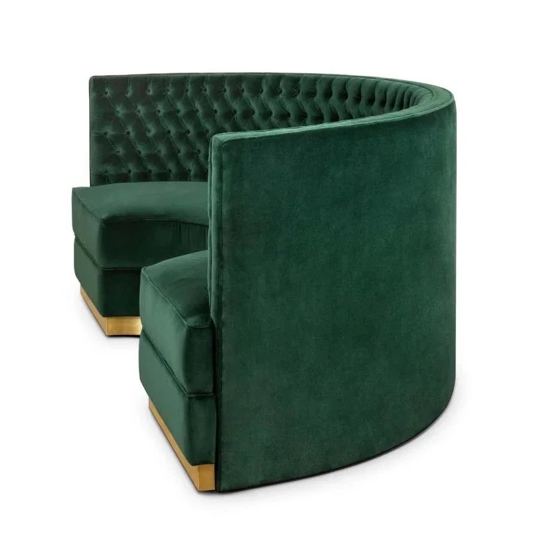 half round velvet restaurant booth seating
