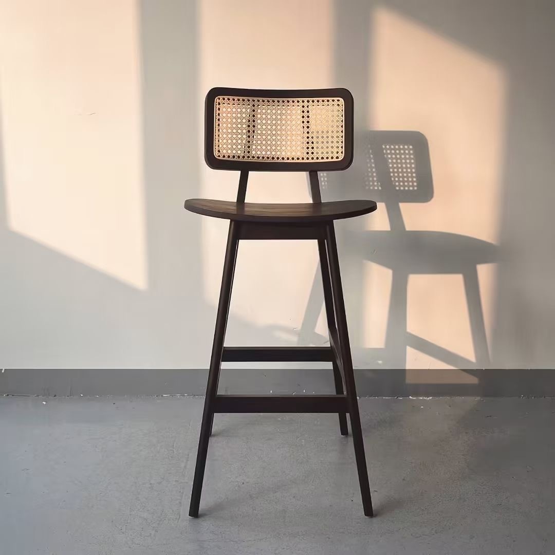 rattan back high bar chair