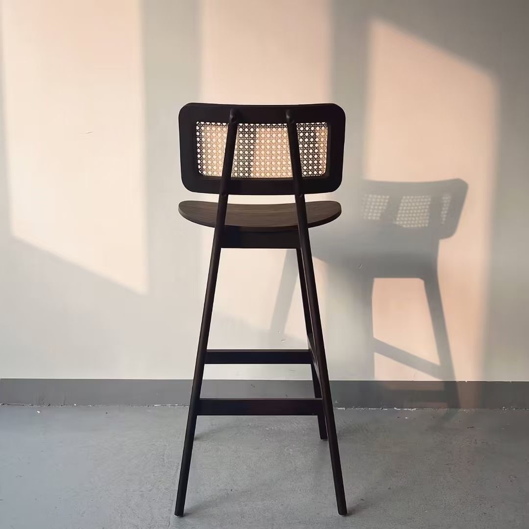 rattan back high bar chair