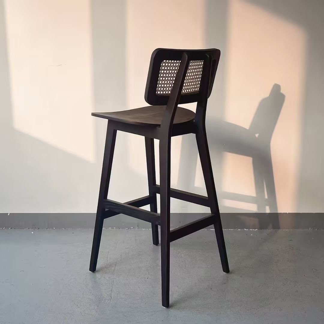 rattan back high bar chair