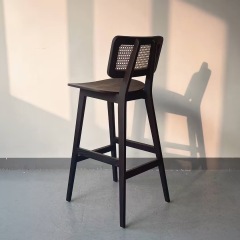 rattan back high bar chair