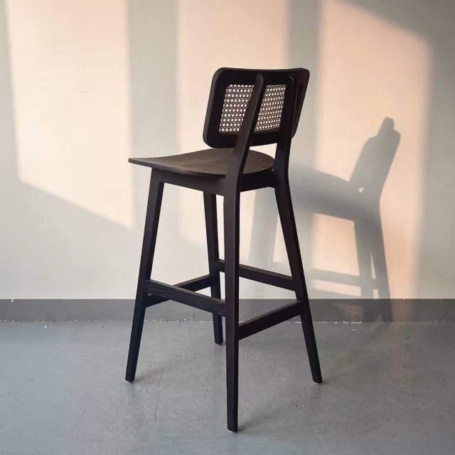 rattan back high bar chair