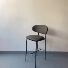 stainless steel high chair with vinyl upholstery