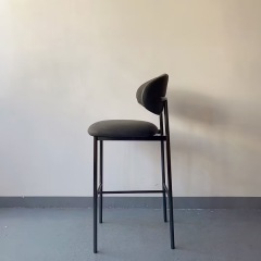 stainless steel high chair with vinyl upholstery