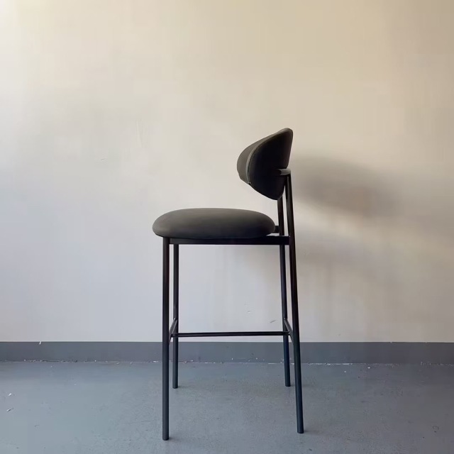 stainless steel high chair with vinyl upholstery