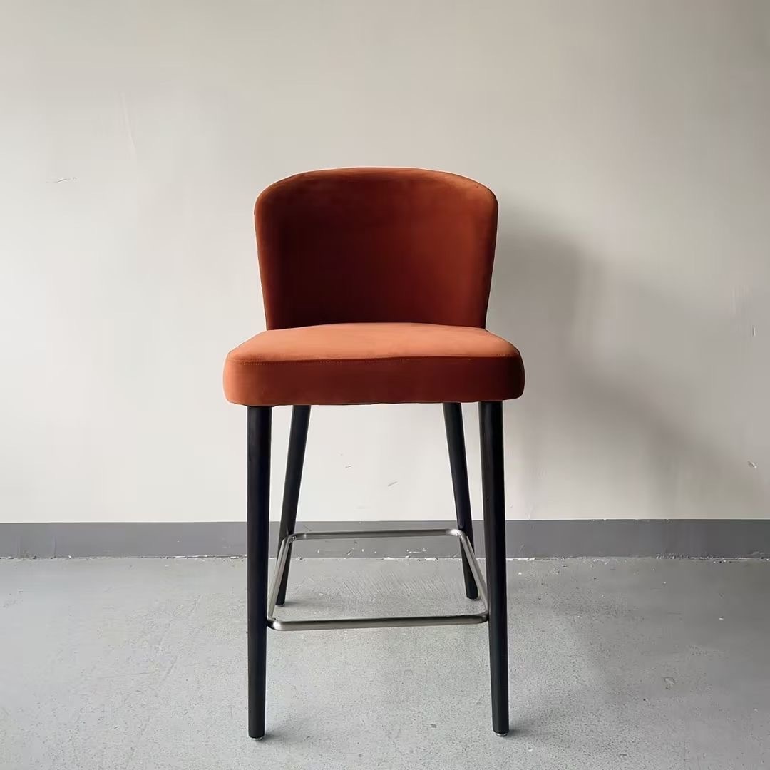 solid wood high bar chair with backrest