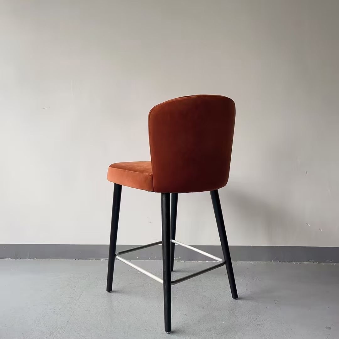 solid wood high bar chair with backrest