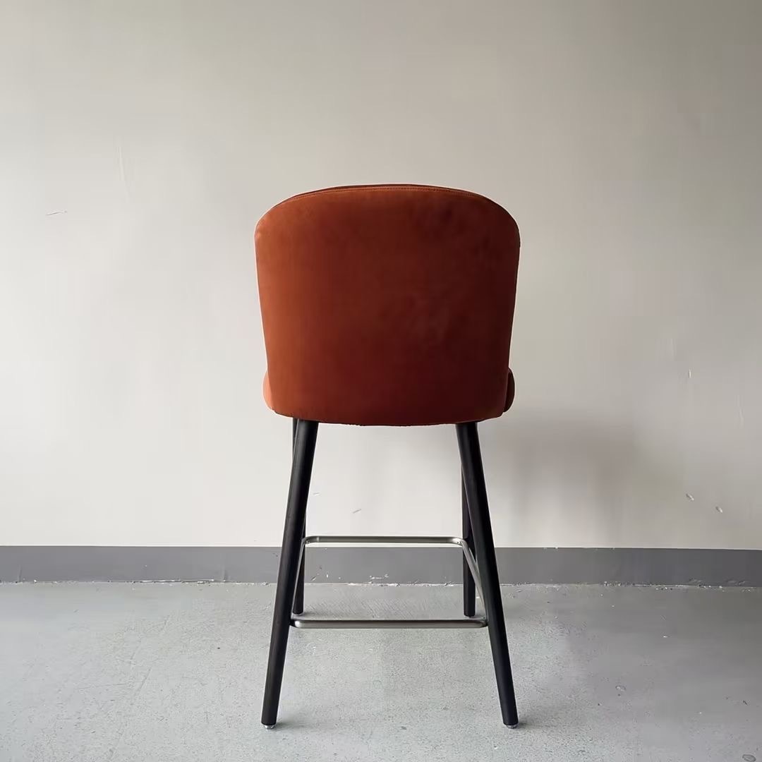 solid wood high bar chair with backrest