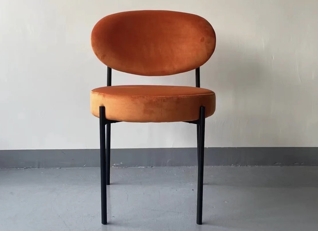 vinyl upholstered metal dining chair