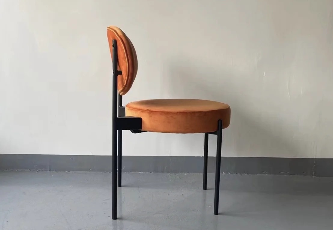 vinyl upholstered metal dining chair