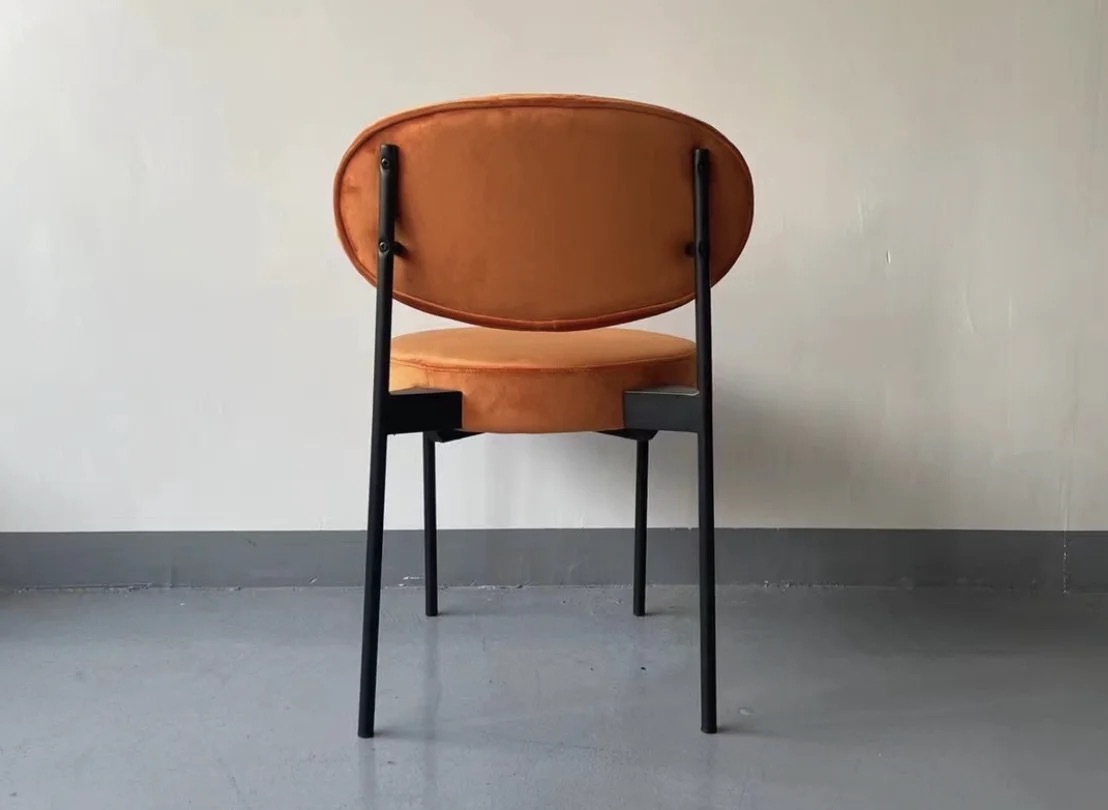 vinyl upholstered metal dining chair