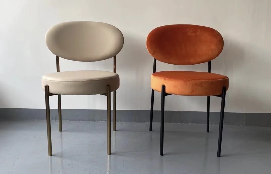 vinyl upholstered metal dining chair