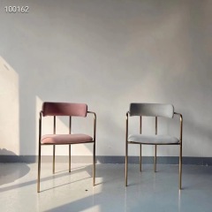 velvet upholstered stainless steel dining chair