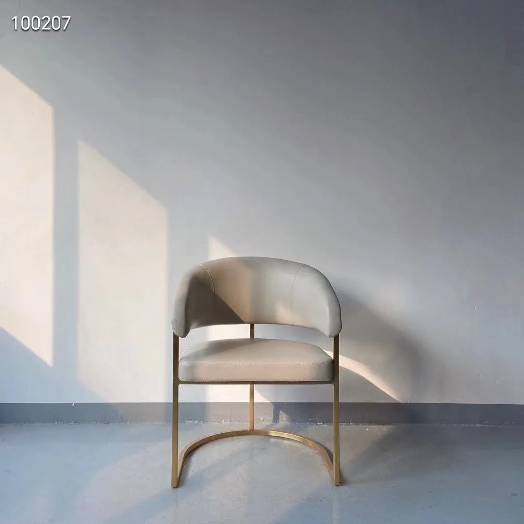 stainless steel armrest dining chair