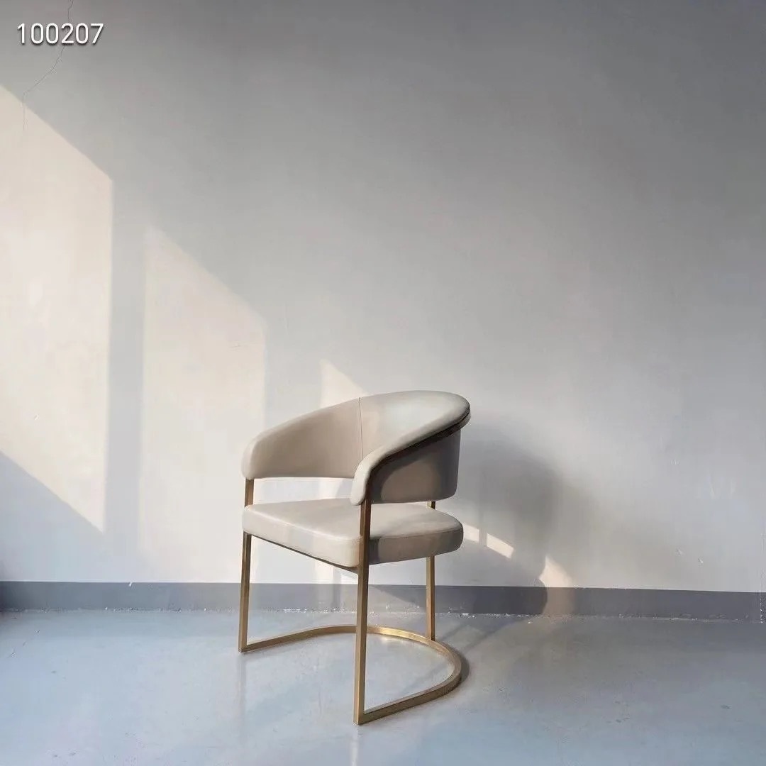 stainless steel armrest dining chair