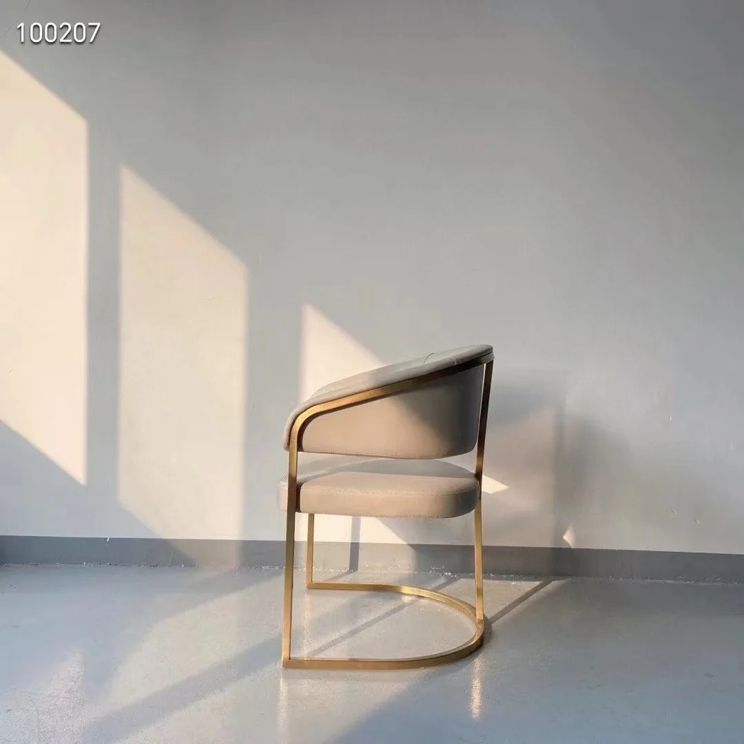 stainless steel armrest dining chair