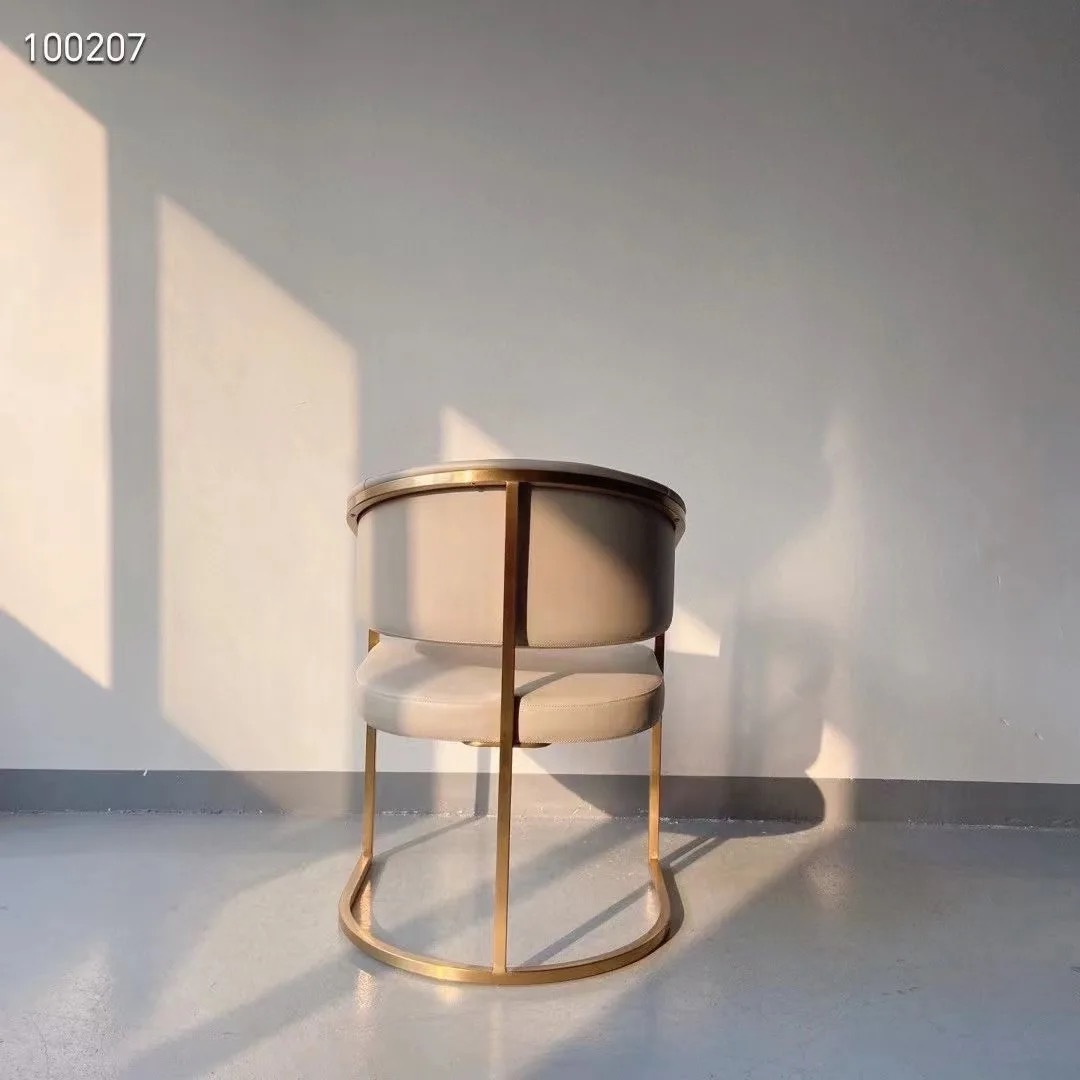 stainless steel armrest dining chair