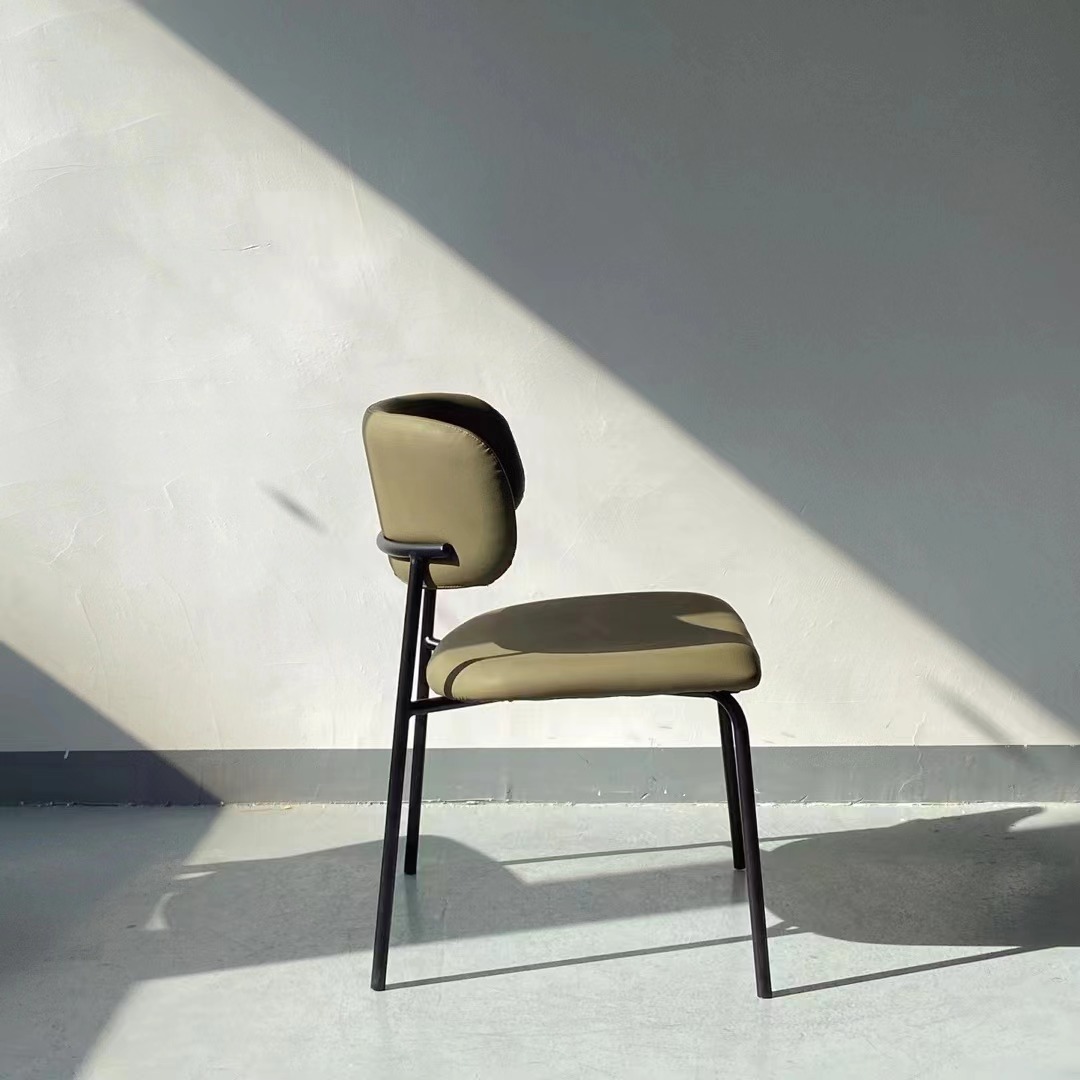 metal frame vinyl upholstered dining chair