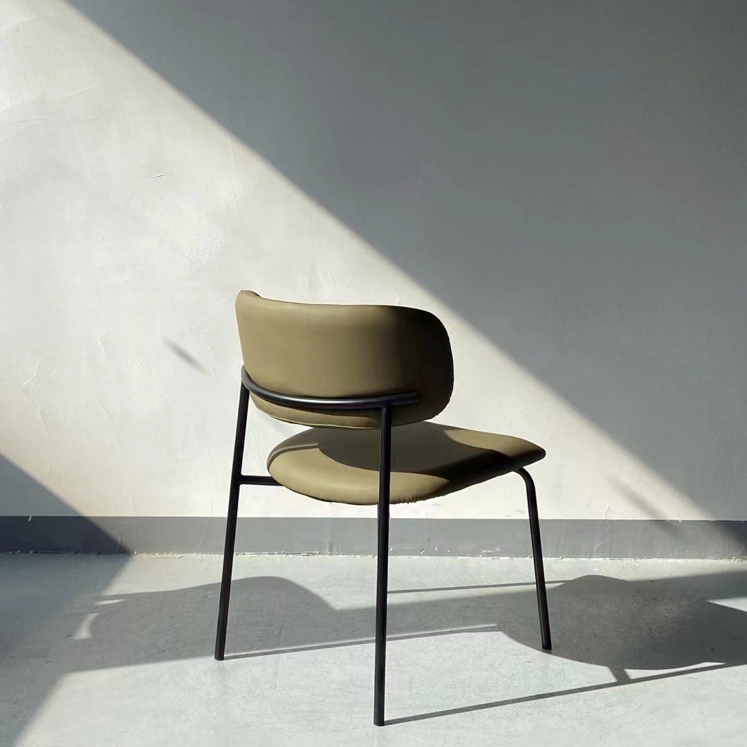 metal frame vinyl upholstered dining chair