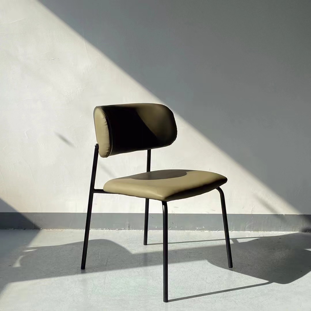 metal frame vinyl upholstered dining chair