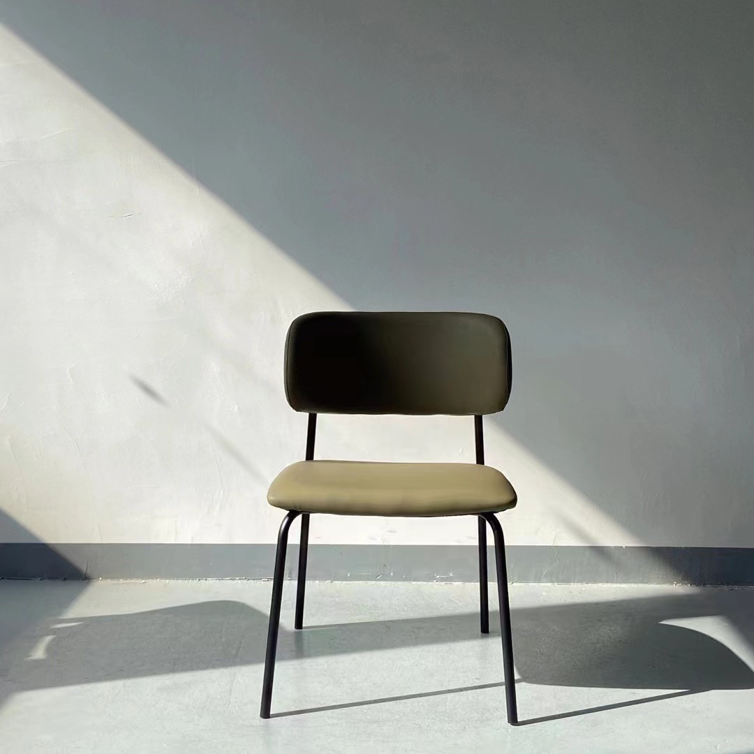 metal frame vinyl upholstered dining chair