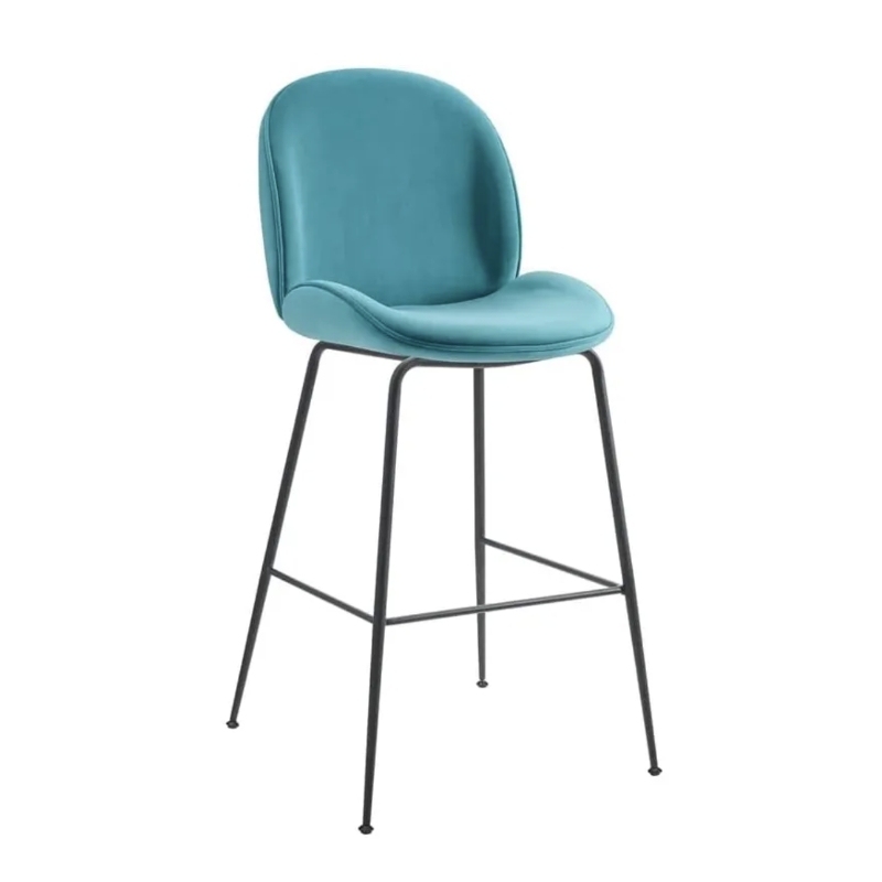 velvet high back bar chair