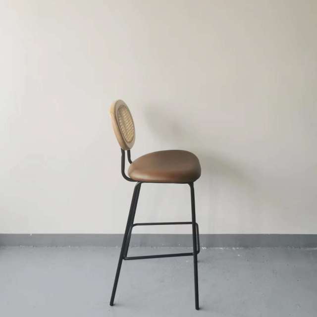 metal frame rattan high bar chair