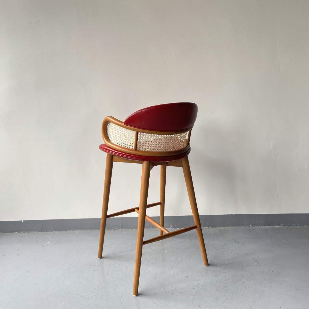 Japanese restaurant wooden high bar chair