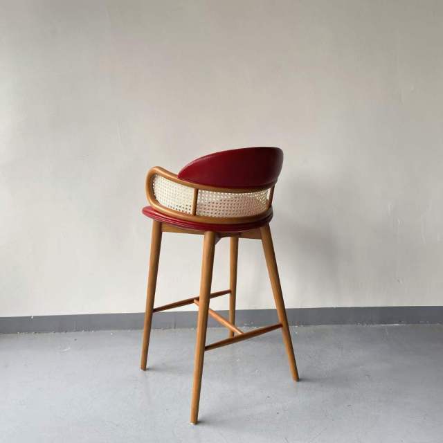 Japanese restaurant wooden high bar chair