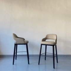 armrest wooden high bar chair