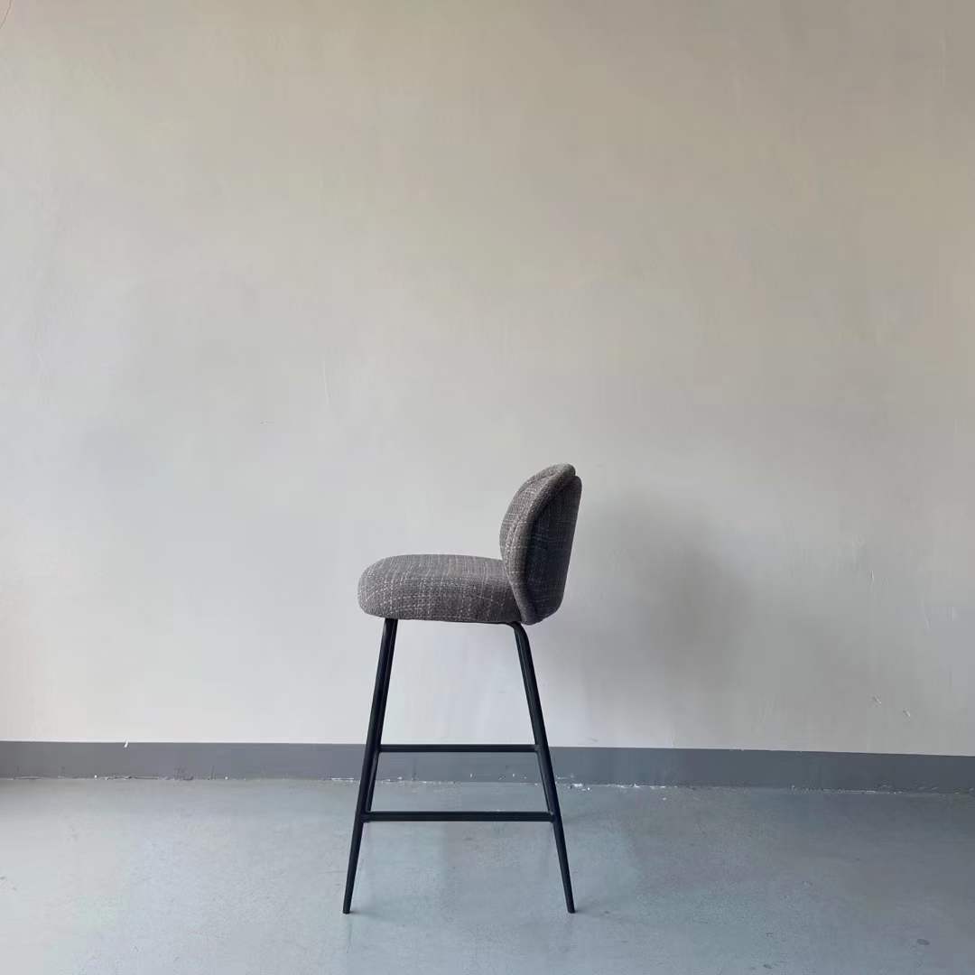 velvet upholstered high bar chair