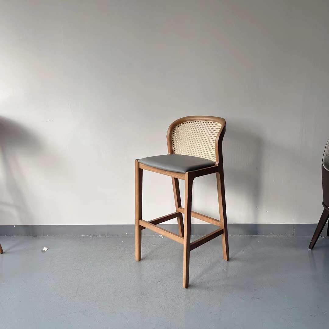 rattan high bar dining chair