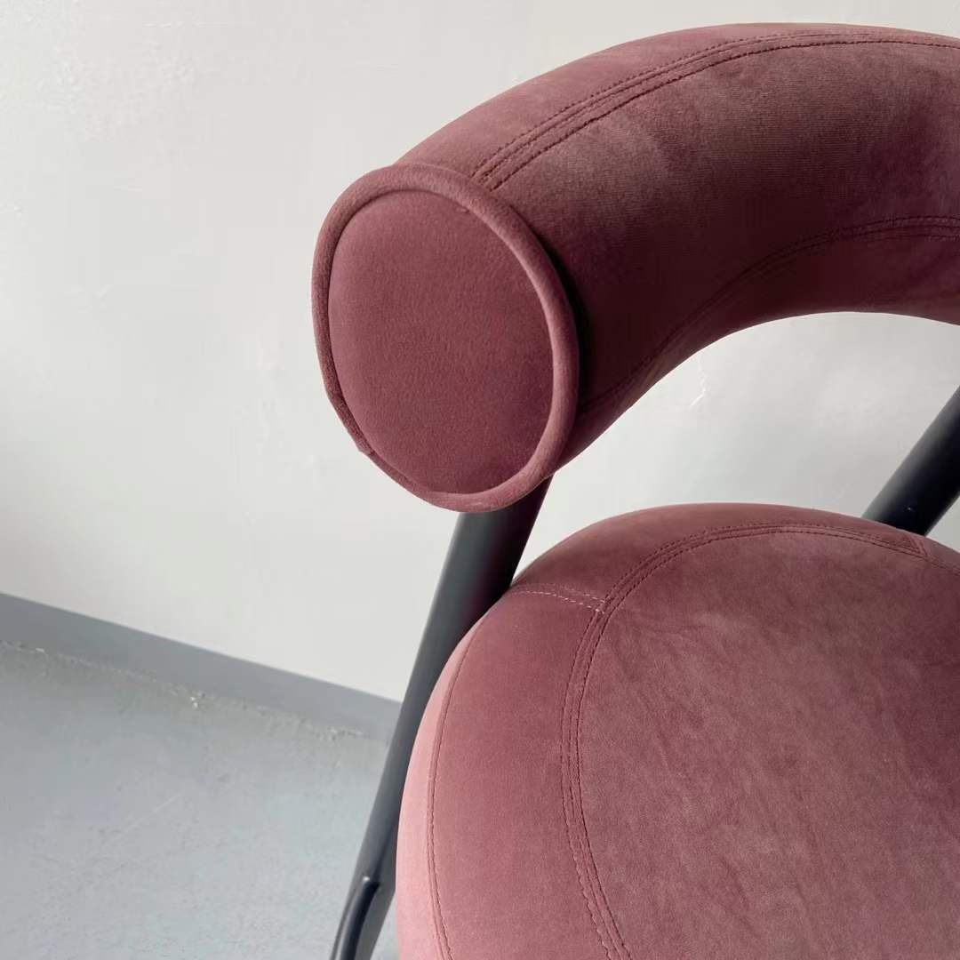 velvet wooden high bar chair