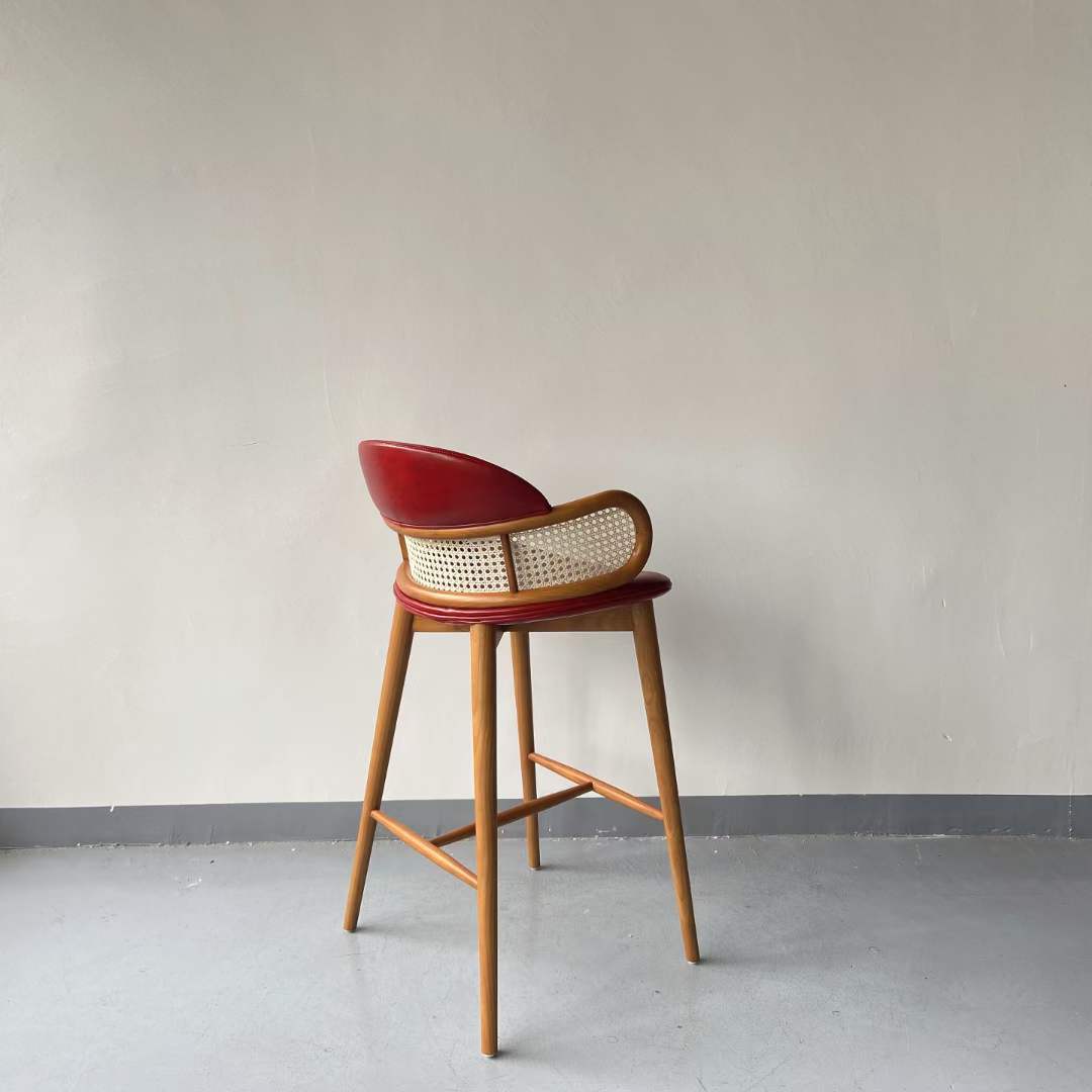 Japanese restaurant wooden high bar chair