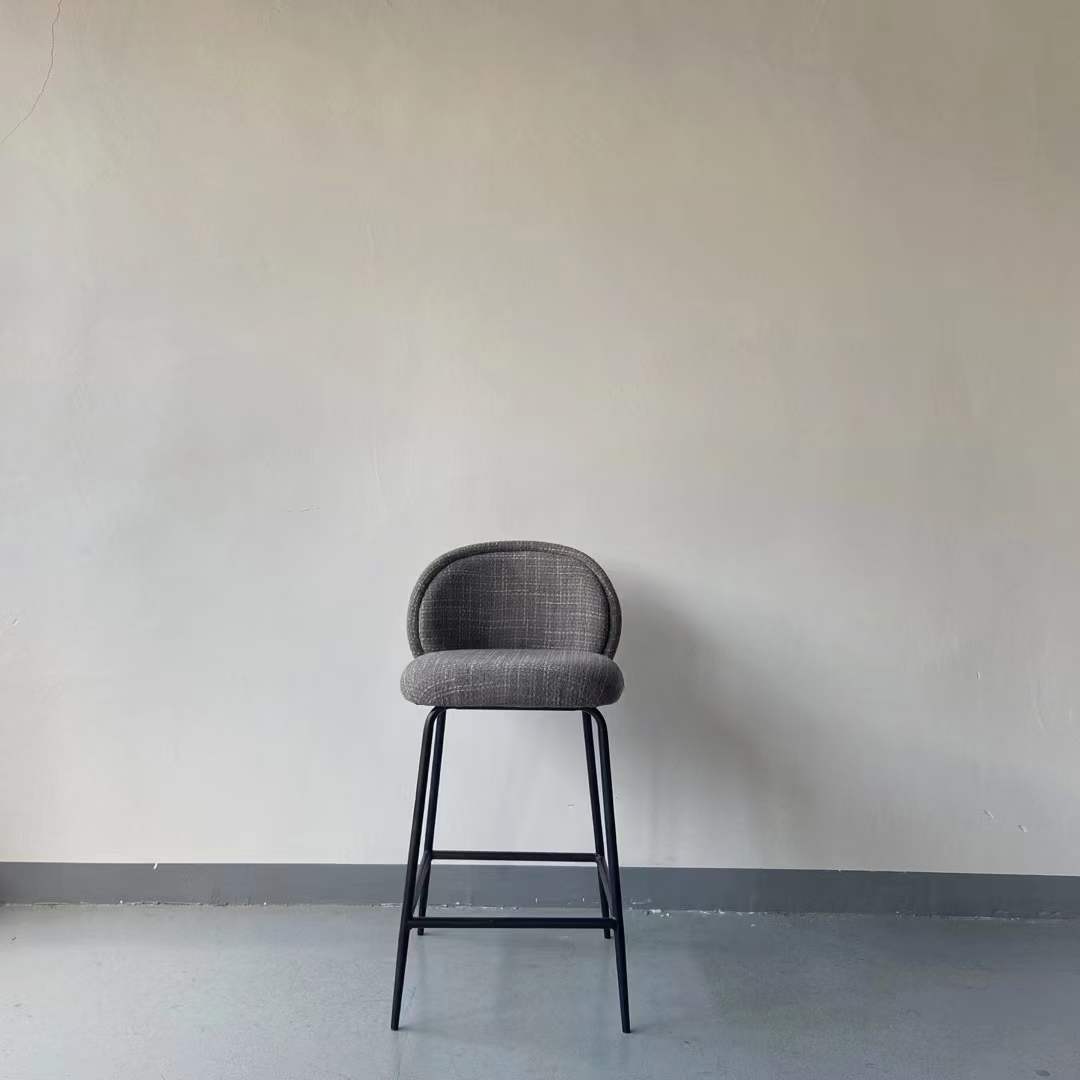 velvet upholstered high bar chair