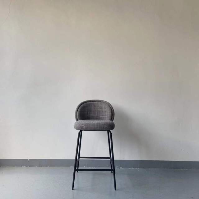 velvet upholstered high bar chair