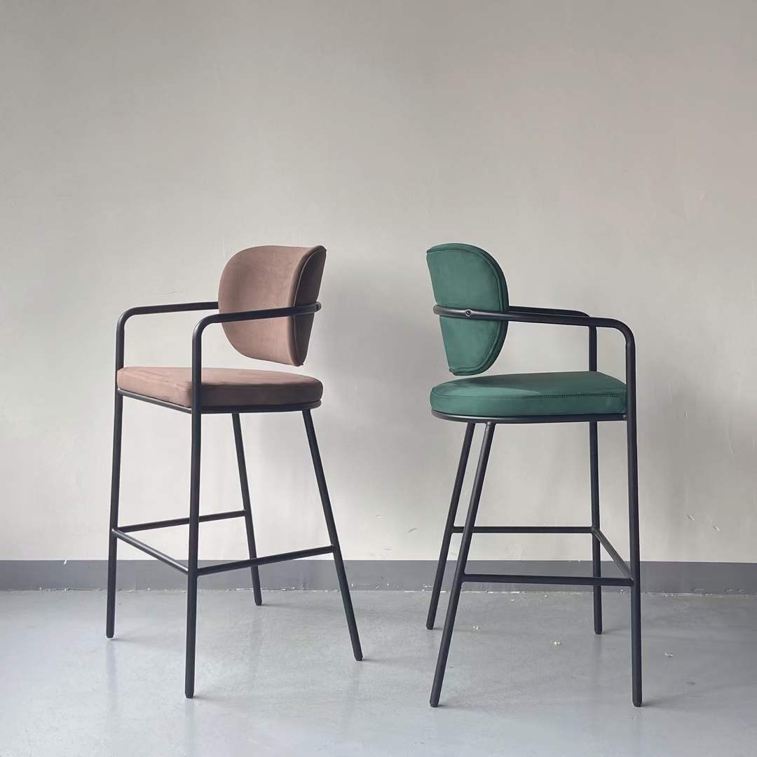 high back metal restaurant bar chair