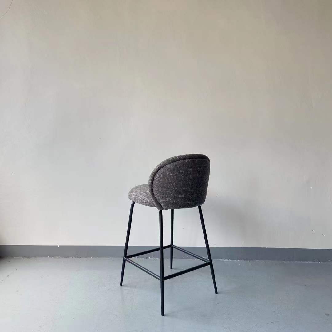velvet upholstered high bar chair