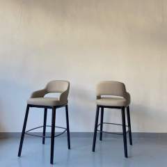 armrest wooden high bar chair