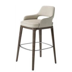 armrest wooden high bar chair